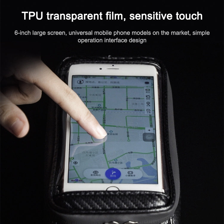Rhinowalk Bicycle Front Tube Bag Waterproof Mobile Phone Touch Screen Multi-function Bicycle Handlebar Bag(Matt Black) - free shipping - PMC Jewellery - Order now!
