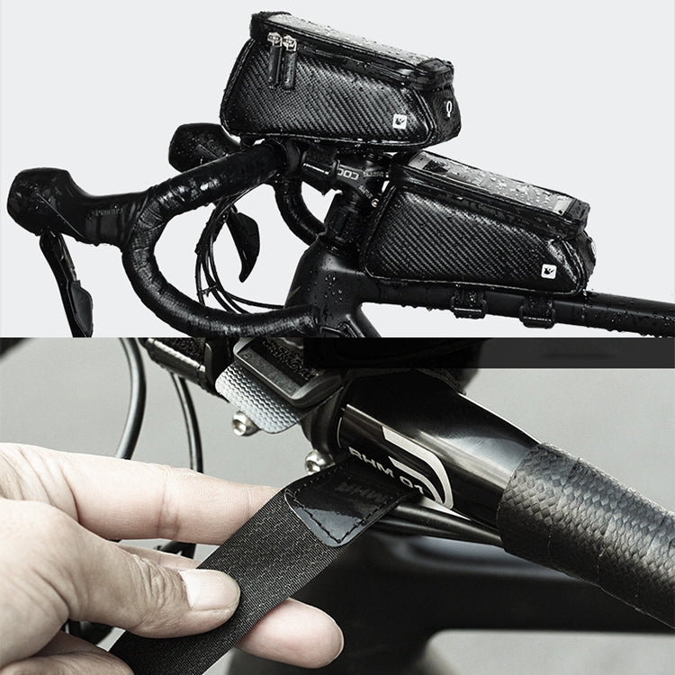 Rhinowalk Bicycle Front Tube Bag Waterproof Mobile Phone Touch Screen Multi-function Bicycle Handlebar Bag(Matt Black) - free shipping - PMC Jewellery - Order now!