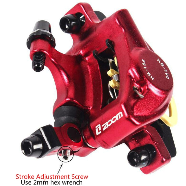 ZOOM HB100 Mountain Bike Hydraulic Brake Caliper Folding Bike Cable Pull Hydraulic Disc Brake Caliper, Style:Front and Rear(Black)