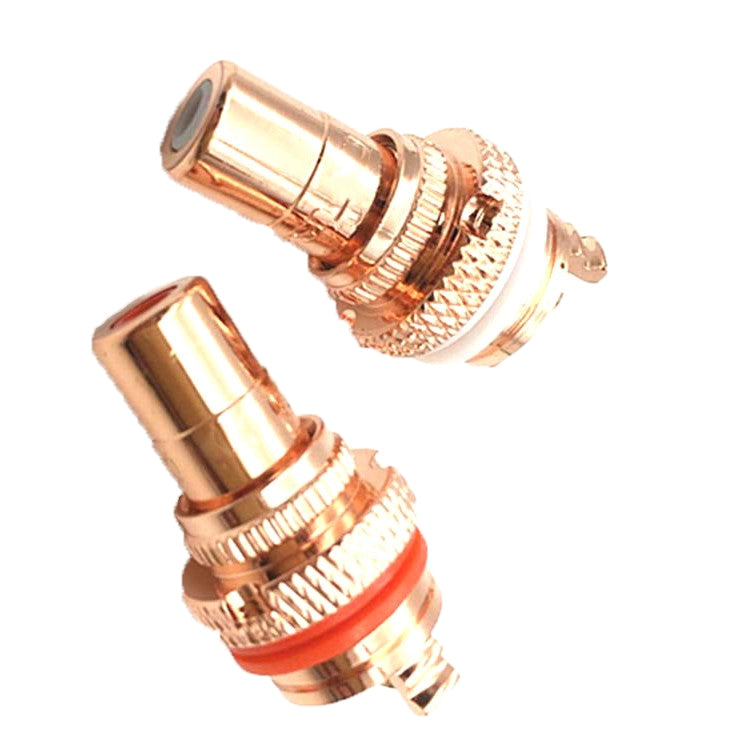 4 PCS / 2 Pairs CMC Copper RCA Female Audio Power Amplifier AV Audio Lotus Socket Terminal(Copper Plated) - RCA Adapter by PMC Jewellery | Online Shopping South Africa | PMC Jewellery | Buy Now Pay Later Mobicred