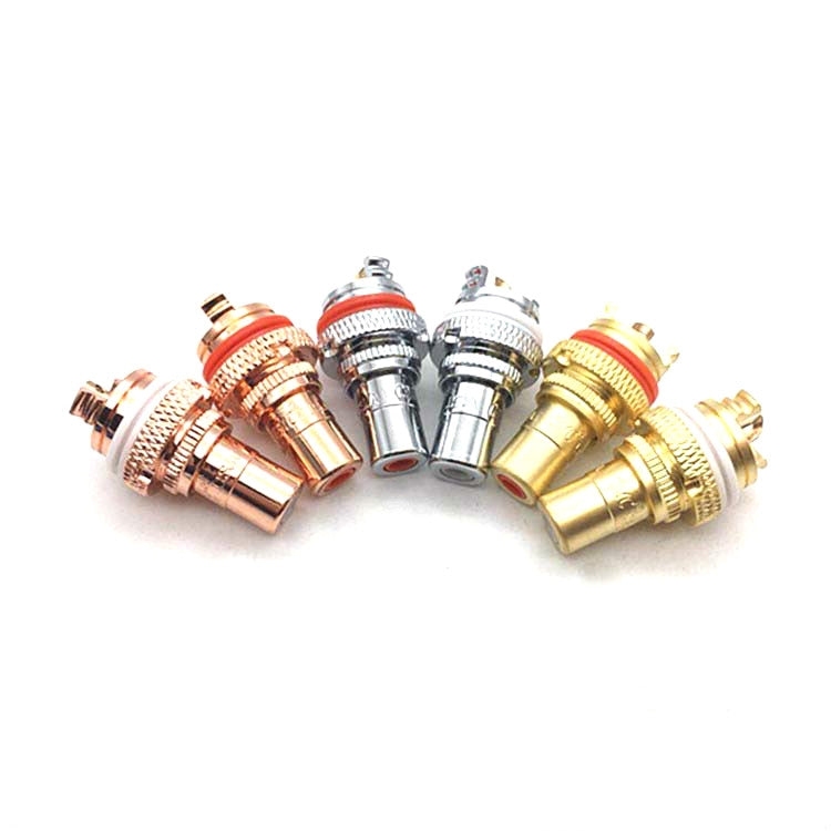 4 PCS / 2 Pairs CMC Copper RCA Female Audio Power Amplifier AV Audio Lotus Socket Terminal(Copper Plated) - RCA Adapter by PMC TechLife | Online Shopping South Africa | PMC TechLife | Buy Now Pay Later Mobicred