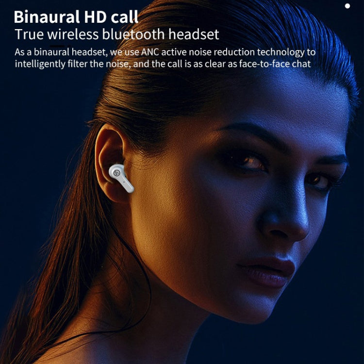 ANC Business Sports TWS Stereo Dual Ears Bluetooth V5.0+EDR Earphone with Charging Box(White)