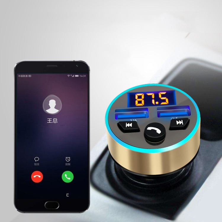 Halo Car MP3 Bluetooth Player Car Charger Car FM Transmitter 3.1A Car Charger(Elegant Black) - Car Charger by PMC TechLife | Online Shopping South Africa | PMC TechLife