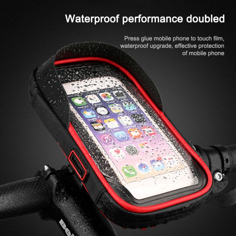 Mountain Bike Card Holder Touch Screen Mobile Phone Holder Motorcycle Electric Vehicle Water-resistant Navigation Bracket Shade Mobile Phone Holder, Style:Handlebars(Black)