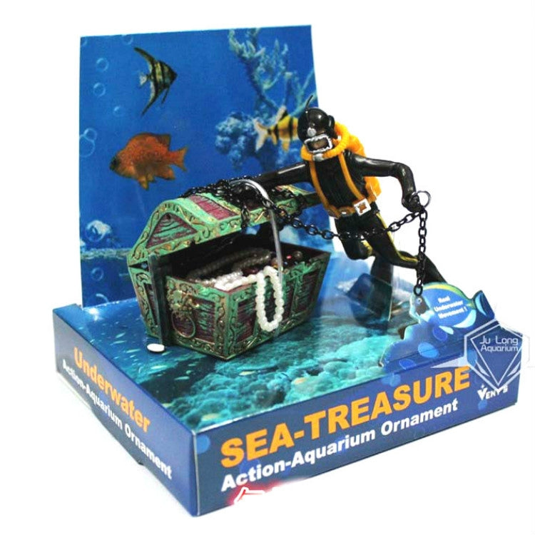 Pneumatic Fish Tank Decoration Diver Treasure Hunt Frogman Aquarium Fish Tank Landscape(Orange) - Fish Tank Decoration by PMC TechLife | Online Shopping South Africa | PMC TechLife | Buy Now Pay Later Mobicred