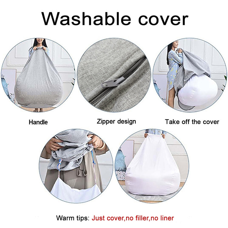 Lazy Sofa Bean Bag Chair Fabric Cover, Size: 80x90cm(Black) - Sofa Covers & Chair Covers by PMC Jewellery | Online Shopping South Africa | PMC Jewellery | Buy Now Pay Later Mobicred