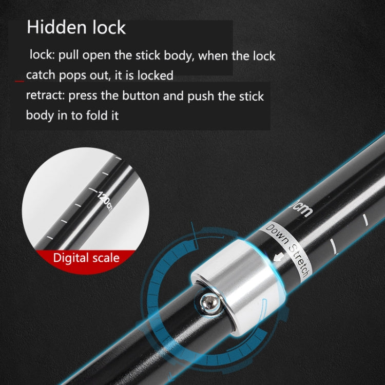 TANERDD TR-D0001 Trekking Poles Aluminum Alloy Folding Outdoor Handrails Trekking Walking Sticks(Short Model (Black)) - Folding Crutch by PMC Jewellery | Online Shopping South Africa | PMC Jewellery | Buy Now Pay Later Mobicred