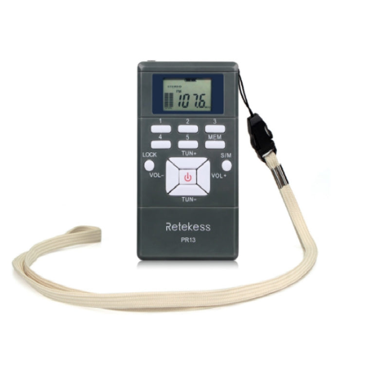 Retekess PR13 Portable FM Radio with Lanyard & Earphone(Black) - Radio Player by PMC Jewellery | Online Shopping South Africa | PMC Jewellery | Buy Now Pay Later Mobicred