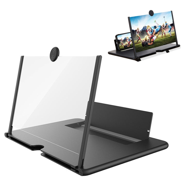 10 inch Pull-out Typed Ultra-clear 3D Mobile Phone Screen Stretching Bracket Amplifier(Black)