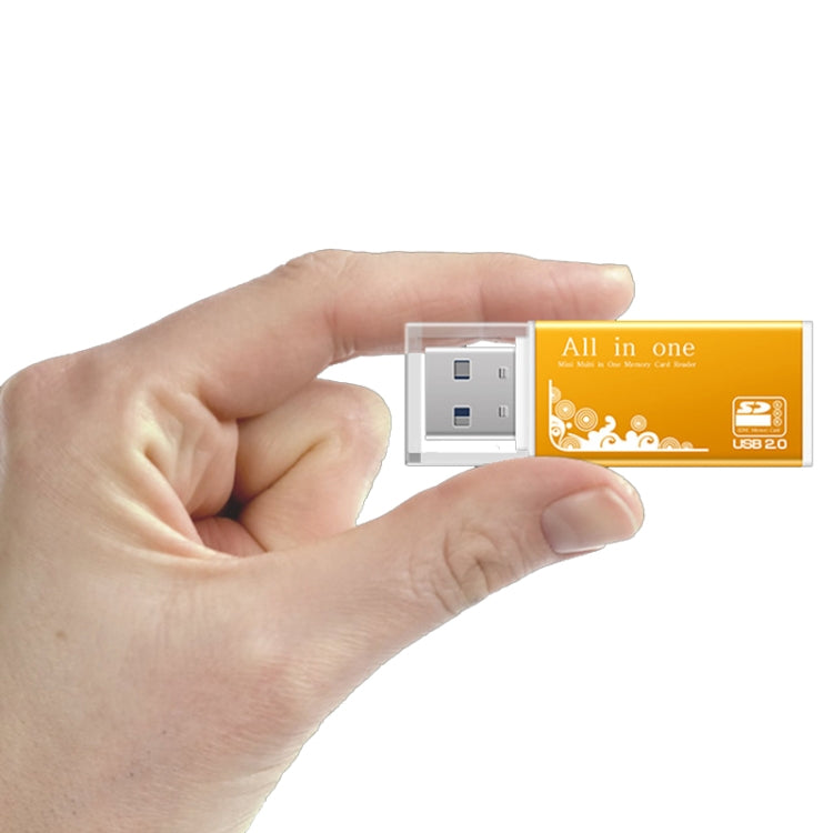 Multi in 1 Memory SD Card Reader for Memory Stick Pro Duo Micro SD,TF,M2,MMC,SDHC MS Card(Gold) - by PMC Jewellery | Online Shopping South Africa | PMC Jewellery