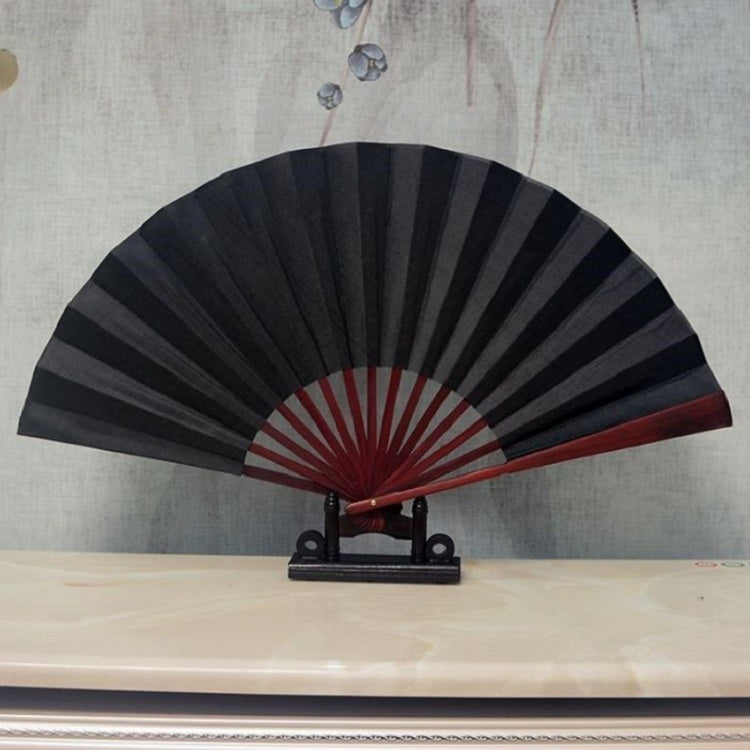 8 inch Pure Color Blank Silk Cloth Folding Fan Chinese Style Calligraphy Painting Fan(Black) - free shipping - PMC Jewellery - Order now!