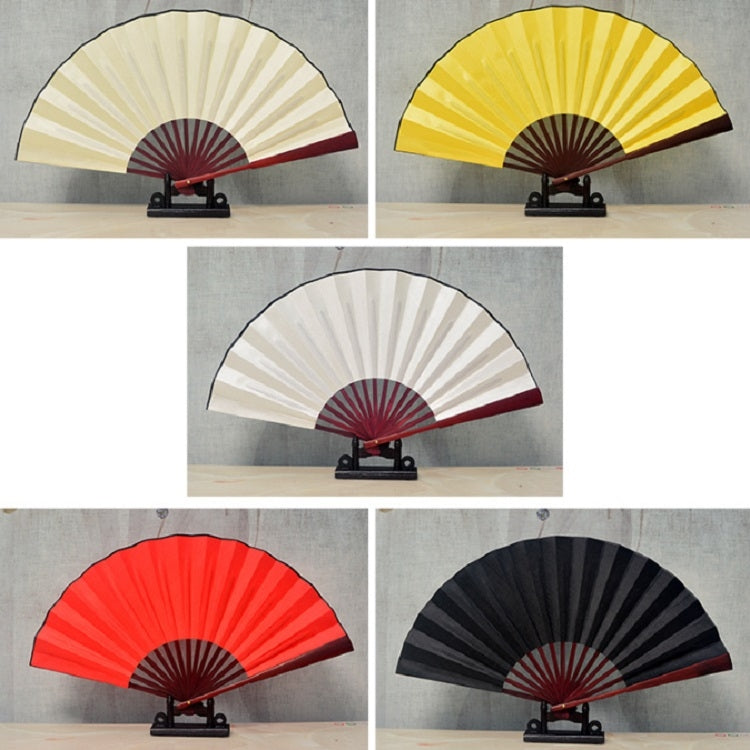 10 inch Pure Color Blank Silk Cloth Folding Fan Chinese Style Calligraphy Painting Fan(Black) - free shipping - PMC Jewellery - Order now!
