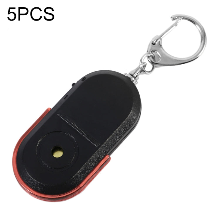 5 PCS Portable Anti-Lost Alarm Key Finder Wireless Whistle Sound LED Light Locator Finder(Red)