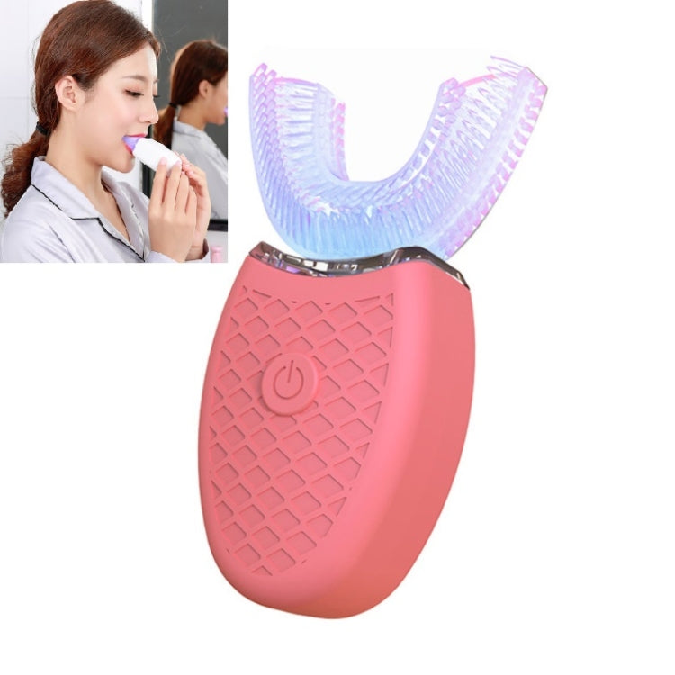 Lazy U-shaped Mouth Whitening Tooth Electric Toothbrush(Pink) - free shipping - PMC Jewellery - Order now!