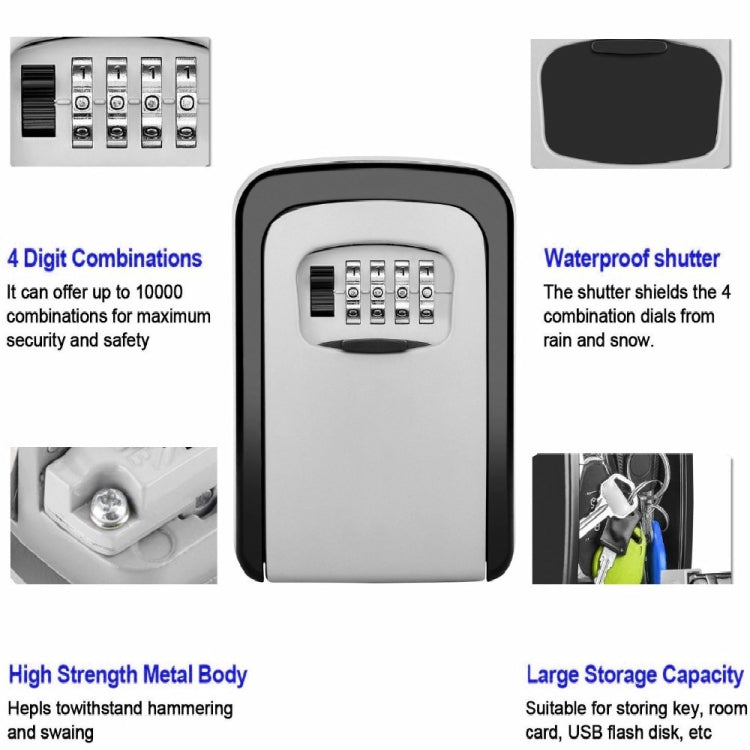 Safety Home Durable Storage Box Key Hider 4 Digit Security Secret Code Lock Wall Mounted Combination Password Keys Box - free shipping - PMC Jewellery - Order now!