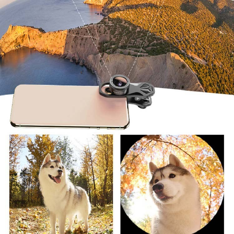 APEXEL APL-DG11 11 in 1 Multifunctional Fisheye Wide-angle Macro Polarized Starlight Gradient Filter Set Universal Mobile Phone Lens Set - free shipping - PMC Jewellery - Order now!