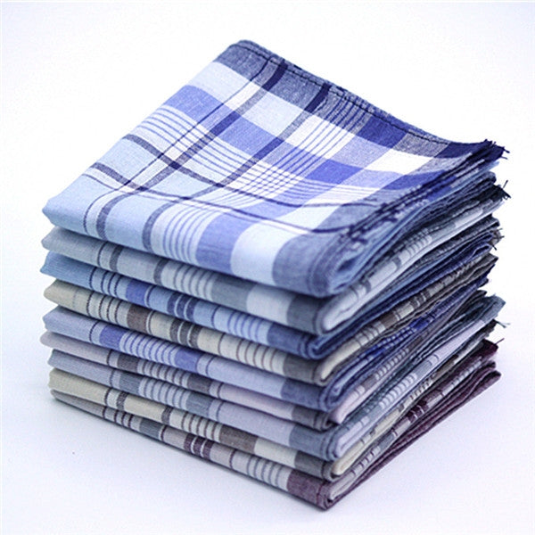 Multicolor Plaid Stripe Men Pocket Squares Business Chest Towel Handkerchiefs 100% Cotton(Random Color) - Towel Sets by PMC Jewellery | Online Shopping South Africa | PMC Jewellery
