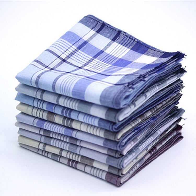 Multicolor Plaid Stripe Men Pocket Squares Business Chest Towel Handkerchiefs 100% Cotton(Random Color)