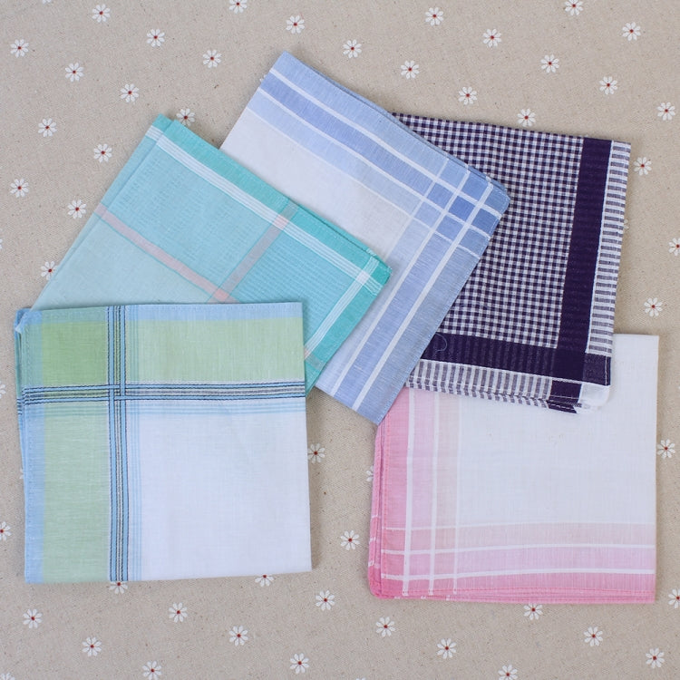 Multicolor Plaid Stripe Men Pocket Squares Business Chest Towel Handkerchiefs 100% Cotton(Random Color) - Towel Sets by PMC Jewellery | Online Shopping South Africa | PMC Jewellery