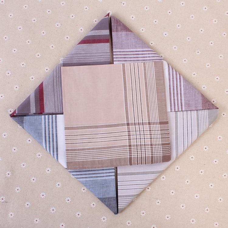 Multicolor Plaid Stripe Men Pocket Squares Business Chest Towel Handkerchiefs 100% Cotton(Random Color)