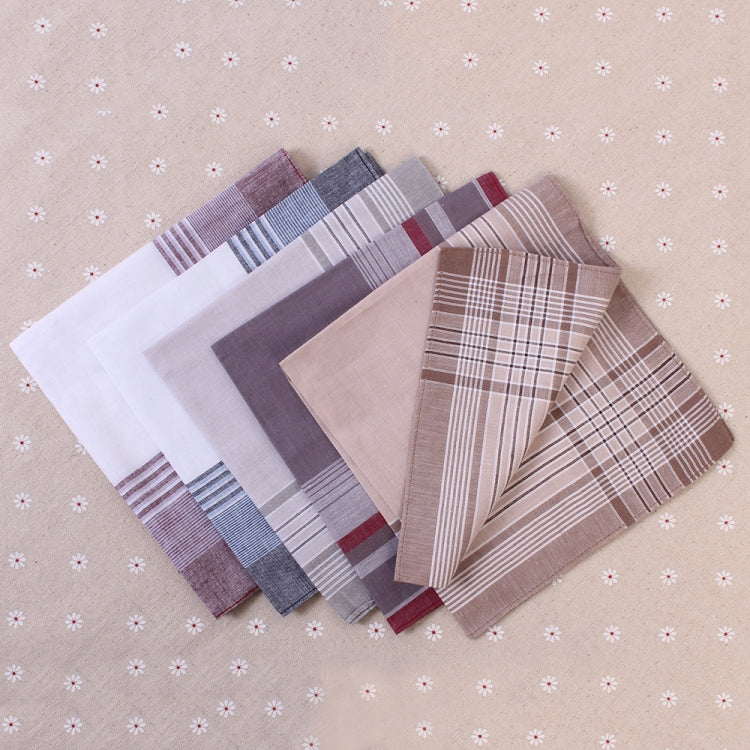 Multicolor Plaid Stripe Men Pocket Squares Business Chest Towel Handkerchiefs 100% Cotton(Random Color)