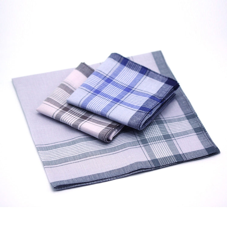 Multicolor Plaid Stripe Men Pocket Squares Business Chest Towel Handkerchiefs 100% Cotton(Random Color)