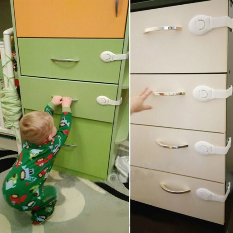 10 PCS/Lot Child Lock Protection Of Children Locking Doors For Children Safety Kids Plastic Lock(White) - Safety Equipment by PMC TechLife | Online Shopping South Africa | PMC TechLife