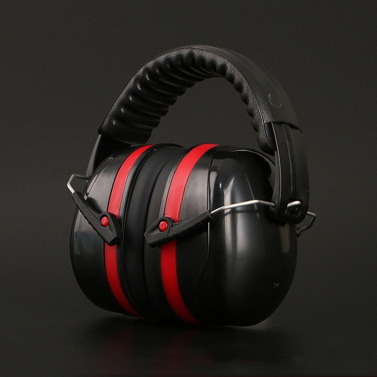 Soundproof Earmuffs Noise-Proof Sleep Earmuffs Industrial Protective Earmuffs Ear Caps(Red Black)