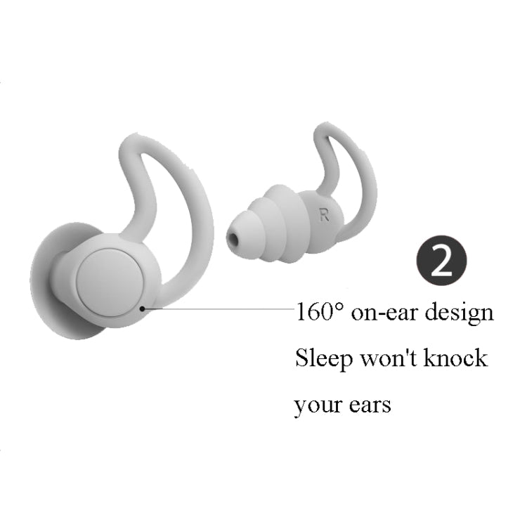 4 PCS / 2 Pair Shark Fin Nnti-falling and Noise-reducing Earplugs Anti-Noise Earplugs For Sleeping Dormitory Noise Cancelling And Noise Prevention Earplugs(Black (2 Layers))