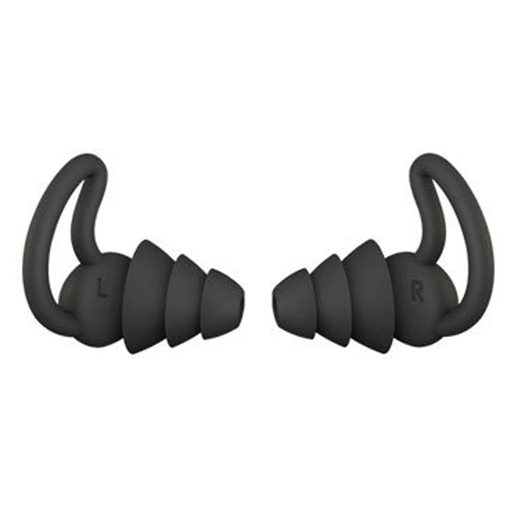 4 PCS / 2 Pair Shark Fin Nnti-falling and Noise-reducing Earplugs Anti-Noise Earplugs For Sleeping Dormitory Noise Cancelling And Noise Prevention Earplugs(Black (3 Layers))