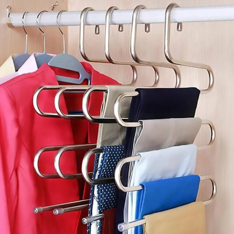 5 Layers S Shape Multi-Functional Clothes Hangers Pants Storage Hangers - Shelf & Hooks by PMC TechLife | Online Shopping South Africa | PMC TechLife