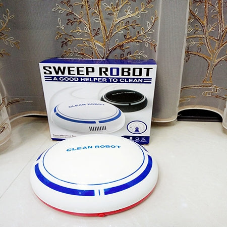 2 In 1 Rechargeable Floor Sweeping Robot Dust Catcher Intelligent Auto-Induction Floor Sweeping Robot Vacuum Cleaner(White)
