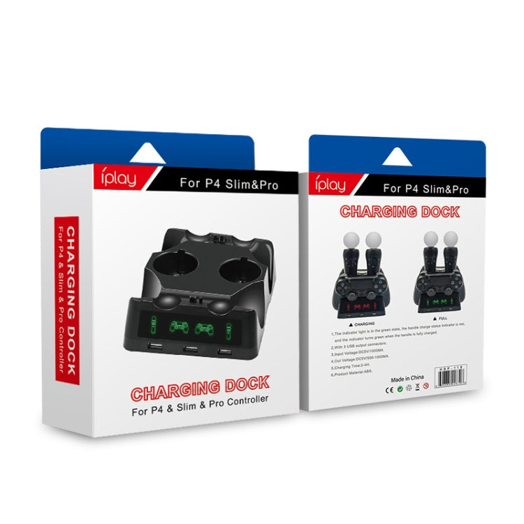 iPlay Gamepad Charger Multifunctional Charging Base For PS4 VR/PS VR/PS Move - Charger & Power by iplay | Online Shopping South Africa | PMC TechLife