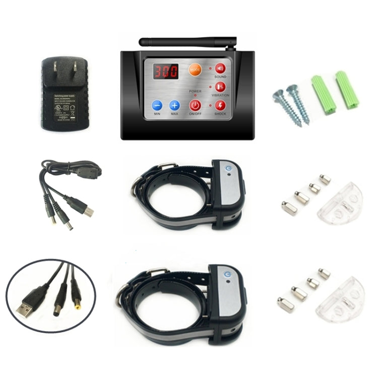 2 In 1 Smart Wireless Water-resistant Fence Remote Dog Trainer with Collar, Style:700G(EU Plug)