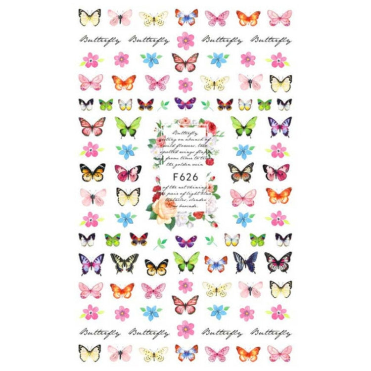 10pcs 3D Adhesive Butterfly Retro Rose Color Nail Art Sticker(F-626)