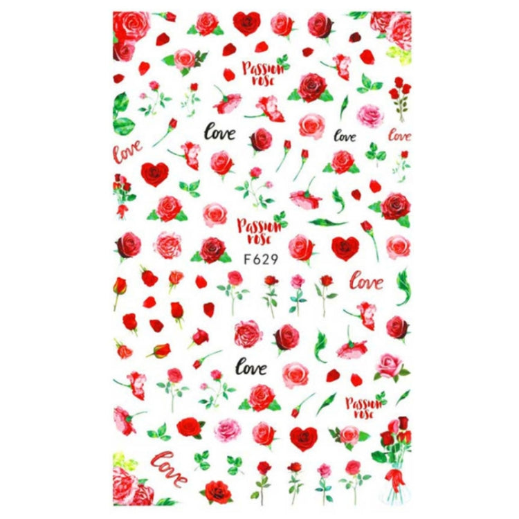 10pcs 3D Adhesive Butterfly Retro Rose Color Nail Art Sticker(F-629)