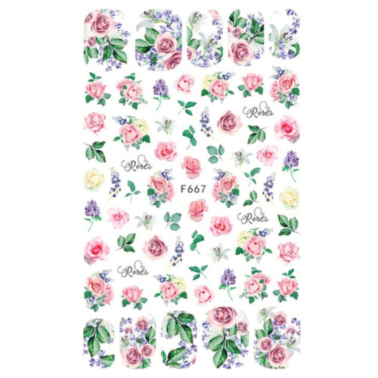 10pcs 3D Adhesive Butterfly Retro Rose Color Nail Art Sticker(F-667)