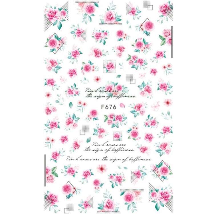 10pcs 3D Adhesive Butterfly Retro Rose Color Nail Art Sticker(F-676)