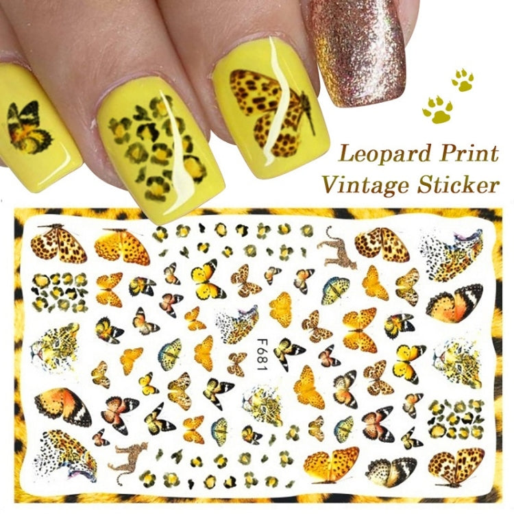 10pcs 3D Adhesive Butterfly Retro Rose Color Nail Art Sticker(F-628)