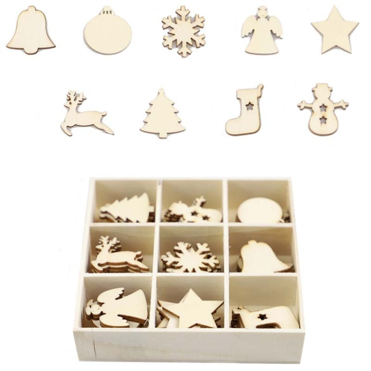 Christmas Creative DIY Decoration Gift Set Handmade Wood Chip Pendant, Style:JM02031