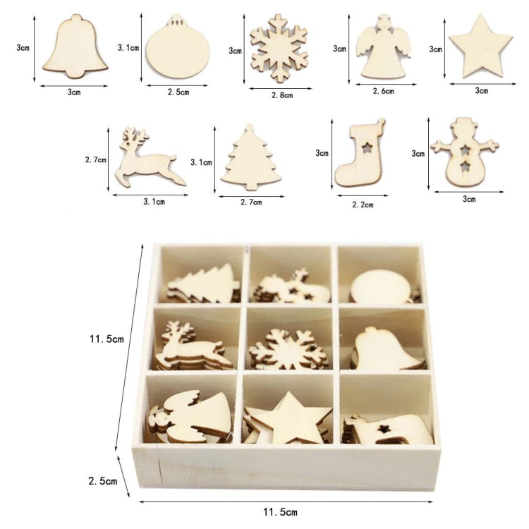 Christmas Creative DIY Decoration Gift Set Handmade Wood Chip Pendant, Style:JM02031