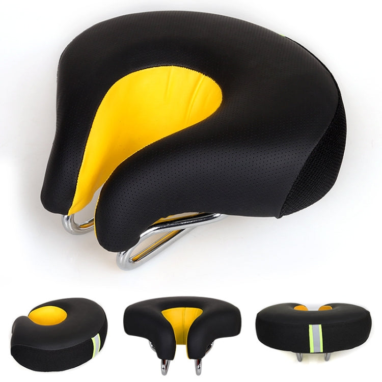 Noseless Bicycle Saddle Mountain Bike Thickened Soft Cushion(Yellow) - free shipping - PMC Jewellery - Order now!
