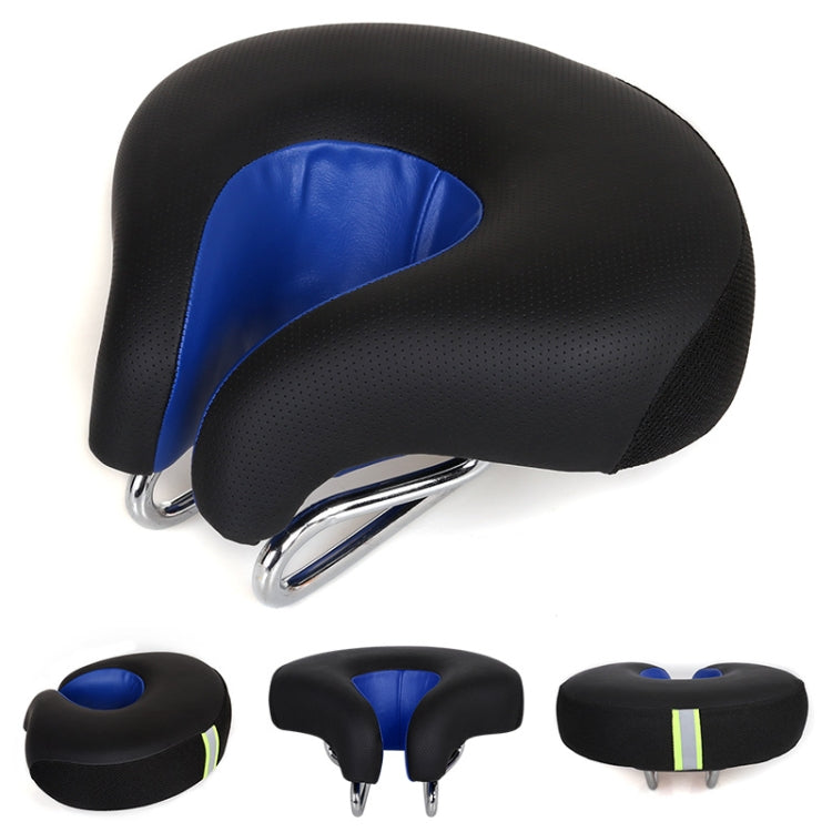 Noseless Bicycle Saddle Mountain Bike Thickened Soft Cushion(Blue)