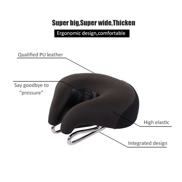 Noseless Bicycle Saddle Mountain Bike Thickened Soft Cushion(Red)