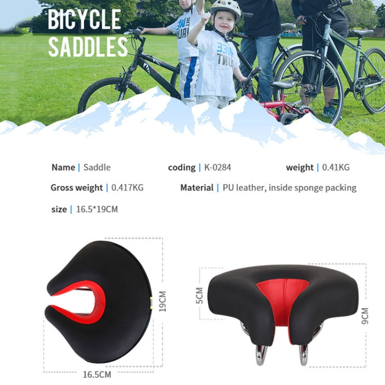 Noseless Bicycle Saddle Mountain Bike Thickened Soft Cushion(Blue)