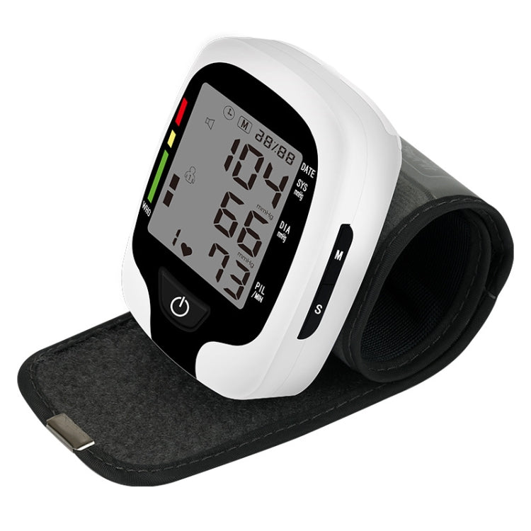Wrist Type Electronic Blood Pressure Monitor Home Automatic Wrist Type Blood Pressure Measurement, Style: No Voice Announcement(White English)