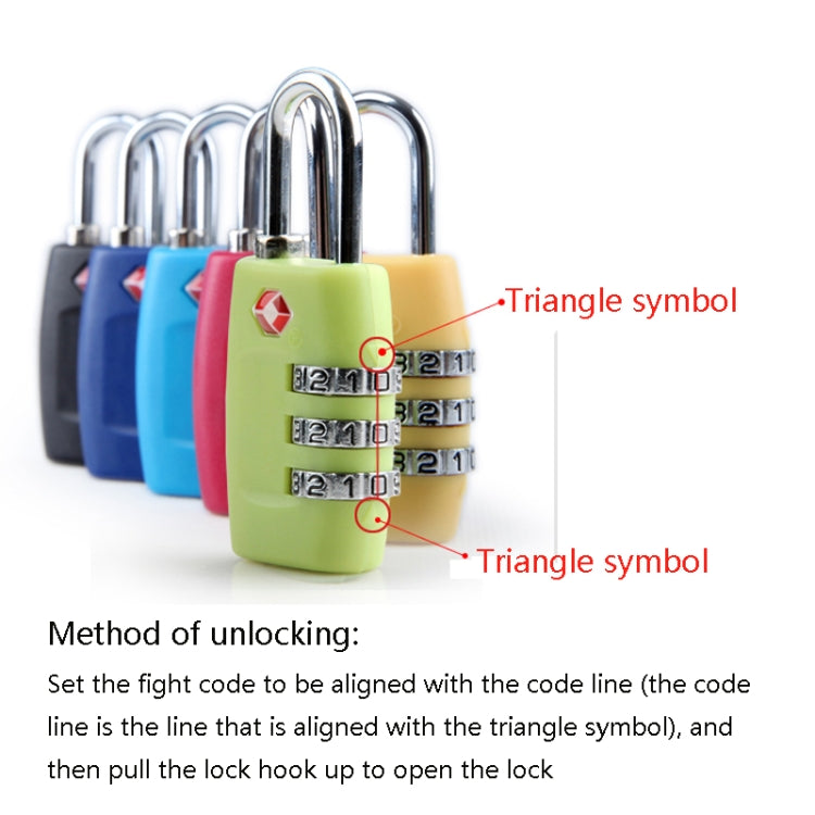 Customs Luggage Lock Overseas Travel Luggage Zipper Lock Plastic TSA Code Lock(Black) - Padlocks by PMC Jewellery | Online Shopping South Africa | PMC Jewellery | Buy Now Pay Later Mobicred