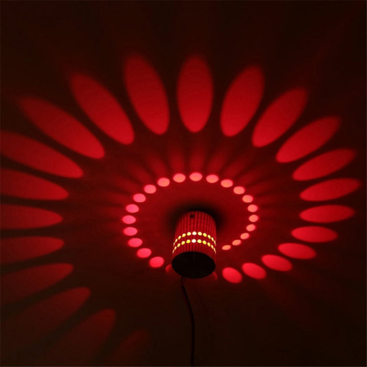 3W Modern Interior Creative Spiral Round Wall Lamp for Club, KTV, Corridor, Aisle, Background Wall Decoration Lamp Wall Mounted(Red+Green+Blue) - by PMC Jewellery | Online Shopping South Africa | PMC Jewellery