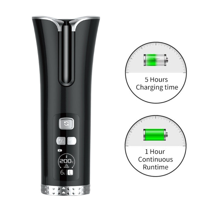 USB Charging Automatic Rotating Curling Iron Portable Wireless Travel Curling Iron(White)