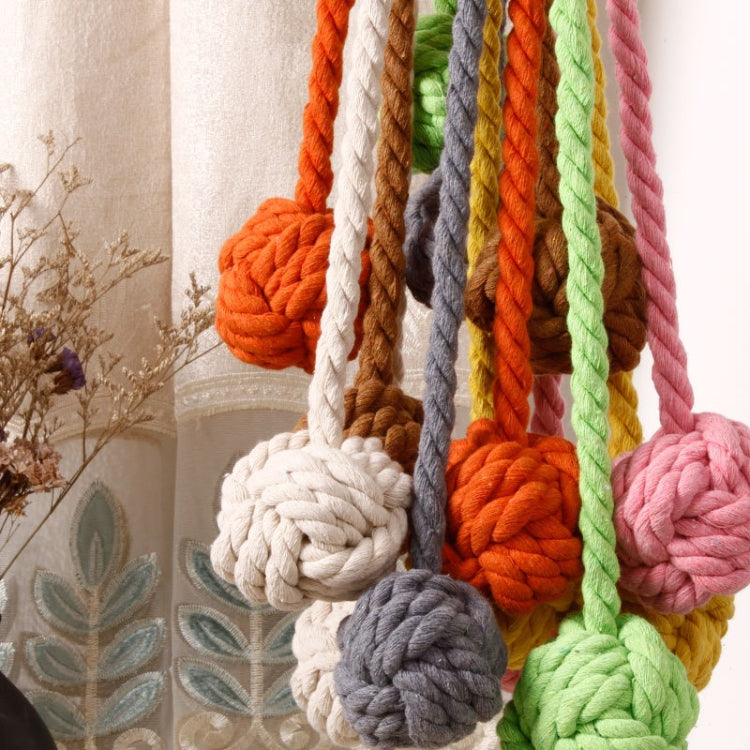 CK12 4 PCS Curtain Buckle Free Installation Cotton Roll Hanging Ball Curtain Strap(Beige) - Curtain Decorative Accessories by PMC TechLife | Online Shopping South Africa | PMC TechLife